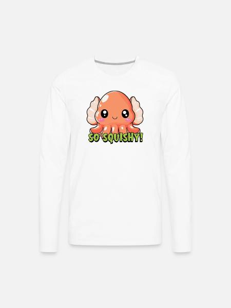 So Squishy Octopus Cheer - Men's Premium Long Sleeve T-Shirt - white
