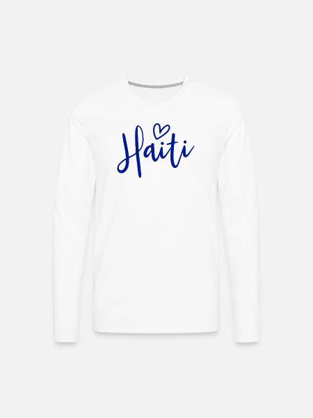 Haiti Heart Women's Love Haiti - Men's Premium Long Sleeve T-Shirt - white