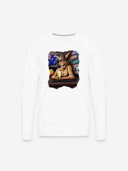 AUSSIE PUB ROO - Men's Premium Long Sleeve T-Shirt - white