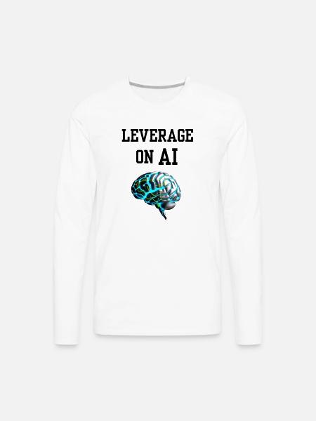 Leverage on AI Brain Neon - Men's Premium Long Sleeve T-Shirt - white