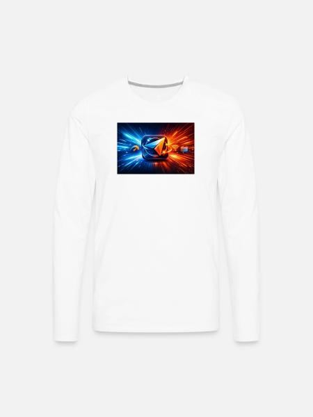 Neon Paper Plane Velocity - Men's Premium Long Sleeve T-Shirt - white