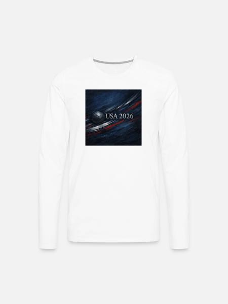 USA 2026 Soccer Emblem - Men's Premium Long Sleeve T-Shirt - white