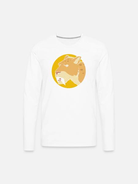Sabertooth Tiger Prehistoric Smilodon - Men's Premium Long Sleeve T-Shirt - white