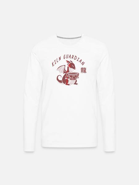 Kiln Guardian Dragon - Men's Premium Long Sleeve T-Shirt - white