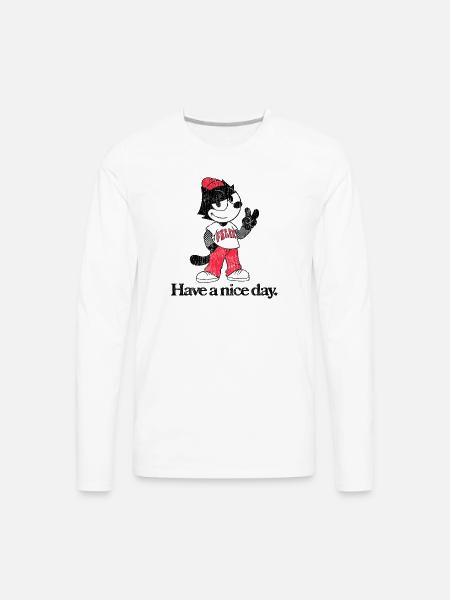 Felix The Cat In Skater Style & Have A Nice Day - Men's Premium Long Sleeve T-Shirt - white