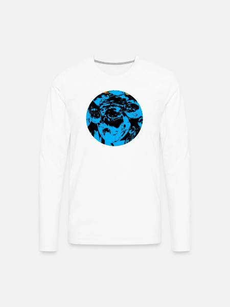 Blue Echo Faces - Men's Premium Long Sleeve T-Shirt - white