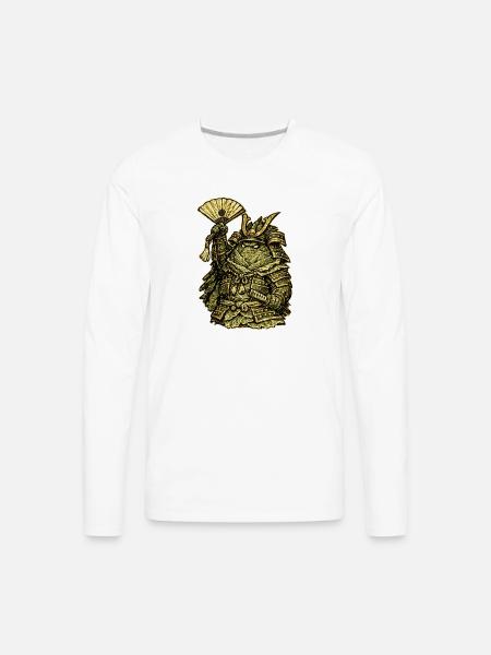 Cabbage Colonel — Funny Vegetable Commander - Men's Premium Long Sleeve T-Shirt - white
