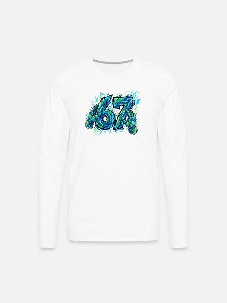 Neon Circuit Vortex Hands - Men's Premium Long Sleeve T-Shirt - white