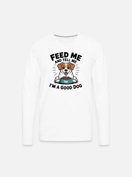 Happy Pup Meal Moment - Men's Premium Long Sleeve T-Shirt - white
