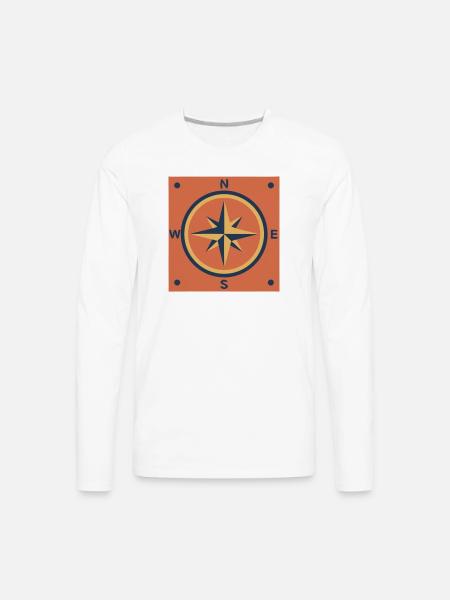 Retro Compass Rose Outdoor - Men's Premium Long Sleeve T-Shirt - white