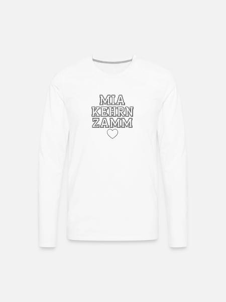 Mia Kehren Zamm Heart Tee - Men's Premium Long Sleeve T-Shirt - white