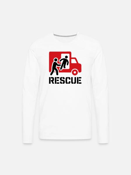 Rescue EMS Paramedic Action - Men's Premium Long Sleeve T-Shirt - white