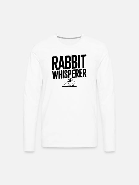 Rabbit Whisperer - Men's Premium Long Sleeve T-Shirt - white