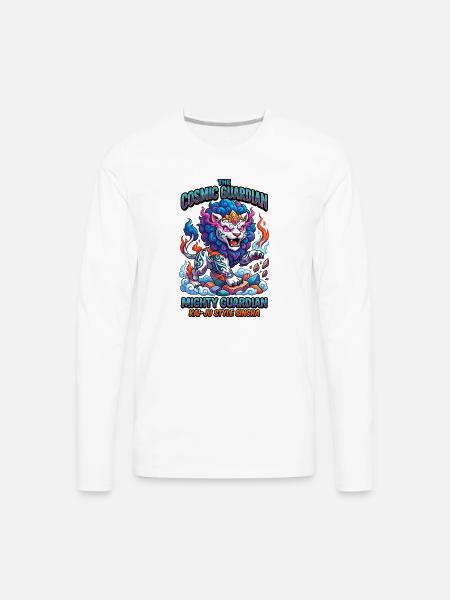 Cosmic Singha Mighty Kaiju Guardian - Men's Premium Long Sleeve T-Shirt - white