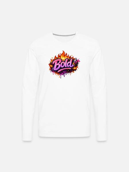 Bold Graffiti Fire Art - Men's Premium Long Sleeve T-Shirt - white