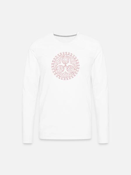 Geometric Virus Triad Emblem - Men's Premium Long Sleeve T-Shirt - white