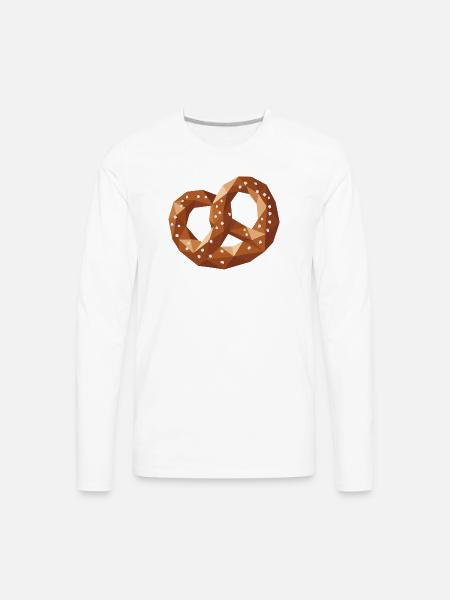 Geometric Pretzel – Pretzel Snack Design - Men's Premium Long Sleeve T-Shirt - white