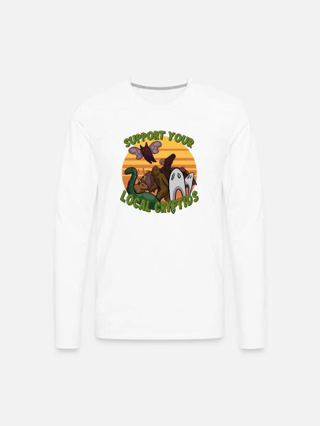 Support Your Local Cryptids - Men's Premium Long Sleeve T-Shirt - white