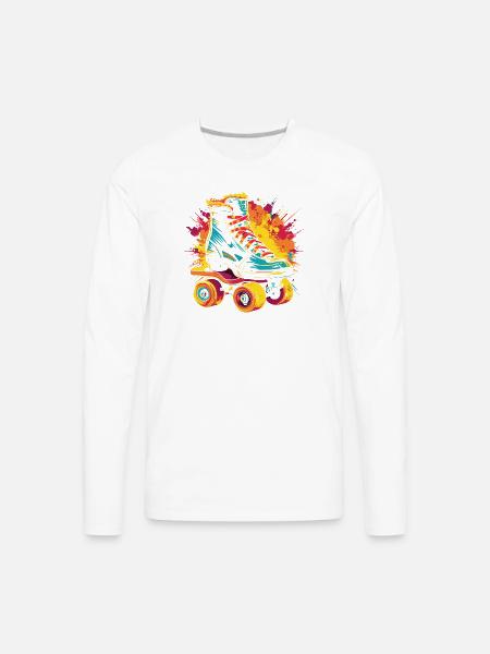 Roller Skates Splotch - Men's Premium Long Sleeve T-Shirt - white