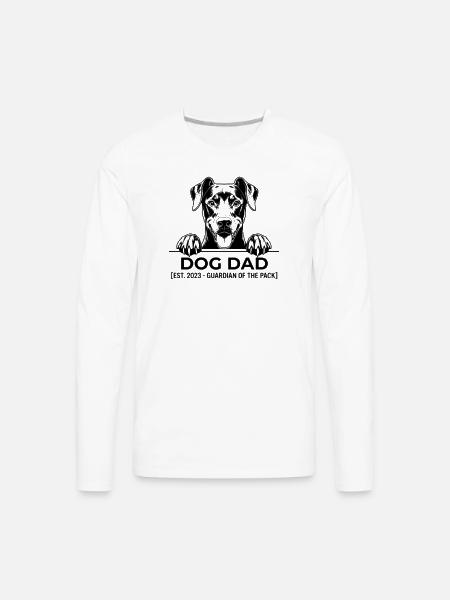 Dog Dad Guardian Tee - Men's Premium Long Sleeve T-Shirt - white
