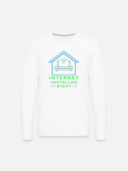 Internet_Installed_Right-_sized - Men's Premium Long Sleeve T-Shirt - white