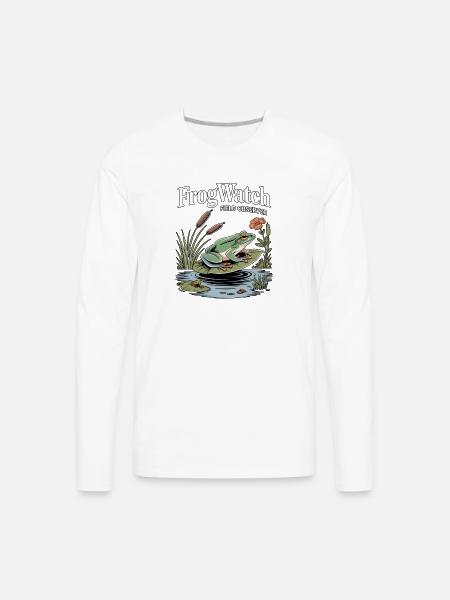 FrogWatch Field Observer Wetland - Men's Premium Long Sleeve T-Shirt - white