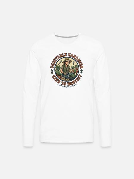 Seed to Harvest Garden - Men's Premium Long Sleeve T-Shirt - white
