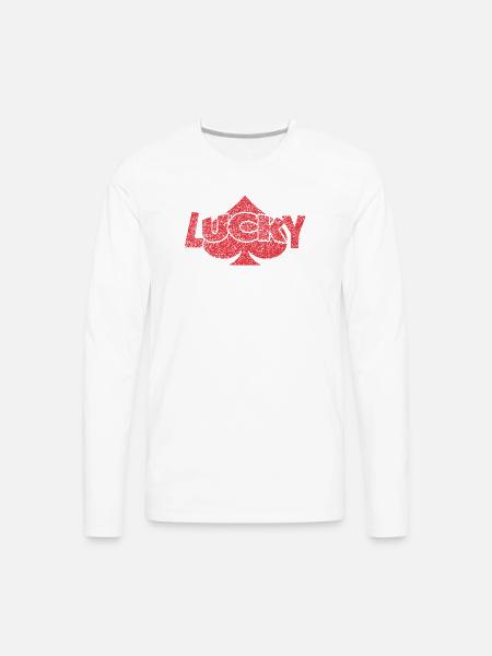 Lucky Spade - Men's Premium Long Sleeve T-Shirt - white