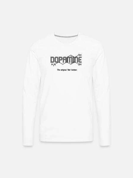 Dopamine Likewave Logo - Men's Premium Long Sleeve T-Shirt - white