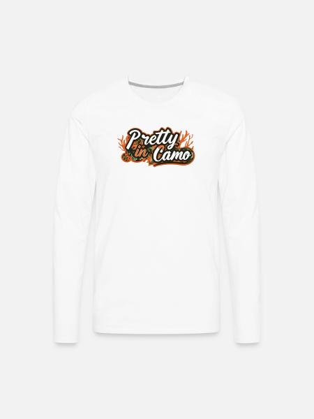 Pretty in Camo - Men's Premium Long Sleeve T-Shirt - white