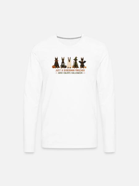 Doberman Halloween Crew - Men's Premium Long Sleeve T-Shirt - white