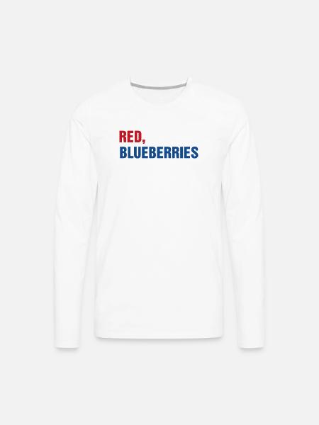 Red White Blueberries - Men's Premium Long Sleeve T-Shirt - white