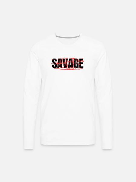 savage - Men's Premium Long Sleeve T-Shirt - white