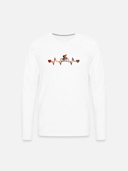Pulse Ride Heartbeat Gradient - Men's Premium Long Sleeve T-Shirt - white