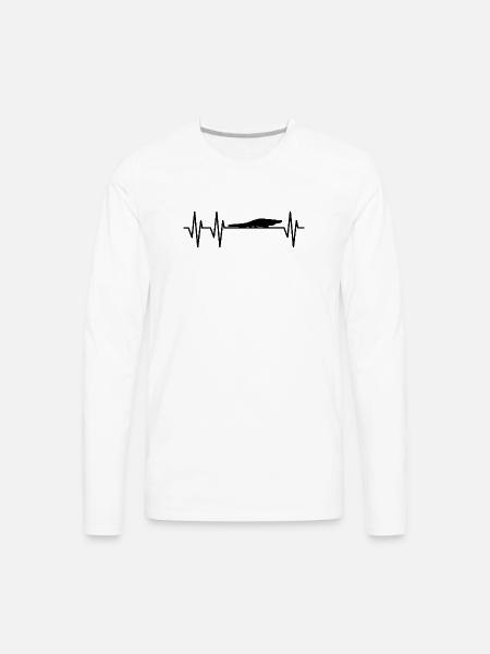Alligator Heartbeat - Men's Premium Long Sleeve T-Shirt - white