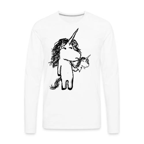 Unicorn with a mini friend angry - Men's Premium Long Sleeve T-Shirt
