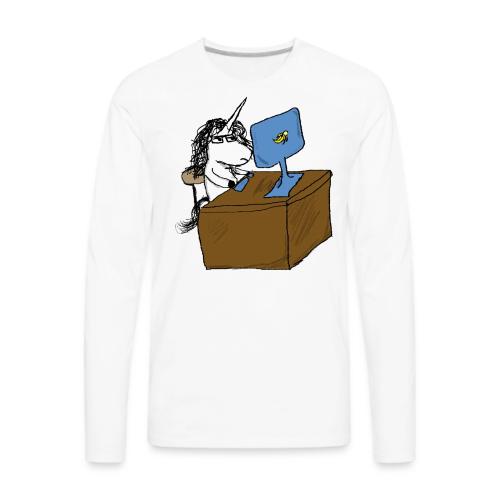 Kaede the Unicorn a the office - Men's Premium Long Sleeve T-Shirt
