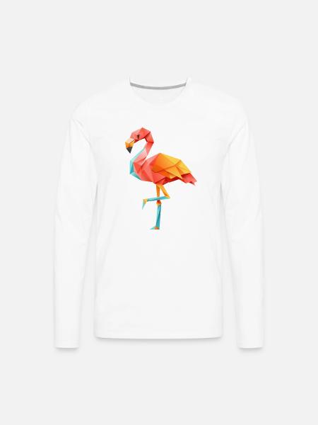 Flamingo Sunset - Men's Premium Long Sleeve T-Shirt - white