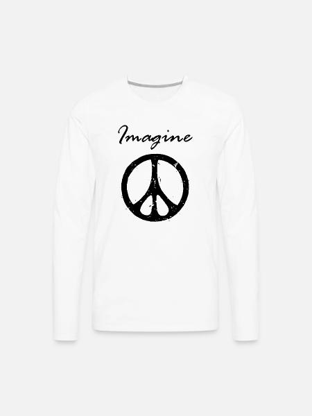 Imagine Peace - Men's Premium Long Sleeve T-Shirt - white