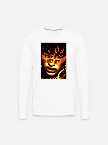 Inferno Portrait: Bold Text Overlay - Men's Premium Long Sleeve T-Shirt - white