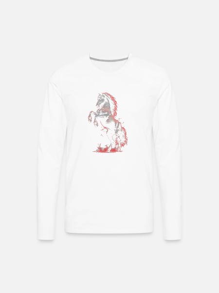 Crimson Blaze Stallion - Men's Premium Long Sleeve T-Shirt - white