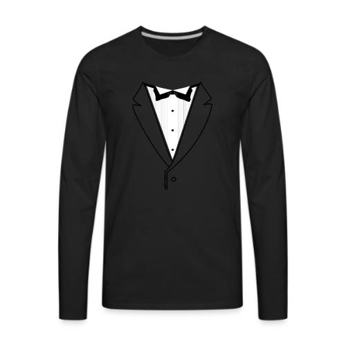 Tuxedo Plain w. Black Lines - Men's Premium Long Sleeve T-Shirt
