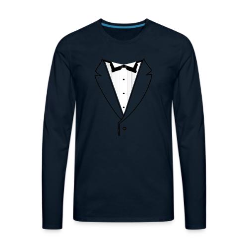 Tuxedo Plain w. Black Lines - Men's Premium Long Sleeve T-Shirt