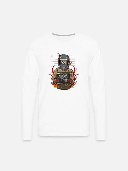 Welder Prisoner - Men's Premium Long Sleeve T-Shirt - white