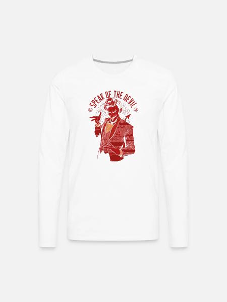 Speak Of The Devil - Men's Premium Long Sleeve T-Shirt - white
