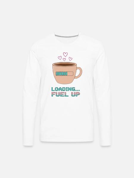 Coffee Loading… - Men's Premium Long Sleeve T-Shirt - white