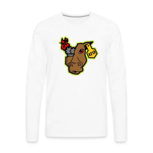 MetalCowRobotics Logo with Green Outline - Men's Premium Long Sleeve T-Shirt