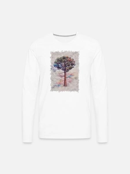 Australian pine tree painting - Men's Premium Long Sleeve T-Shirt - white
