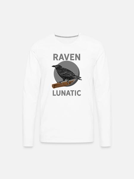 Raven Lunatic - Men's Premium Long Sleeve T-Shirt - white