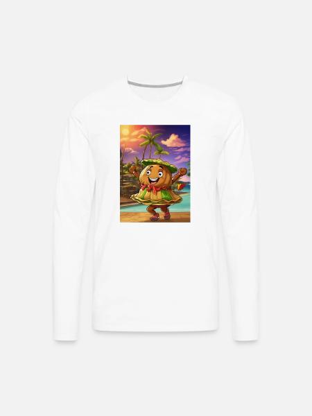 A cartoon of dancing - Men's Premium Long Sleeve T-Shirt - white